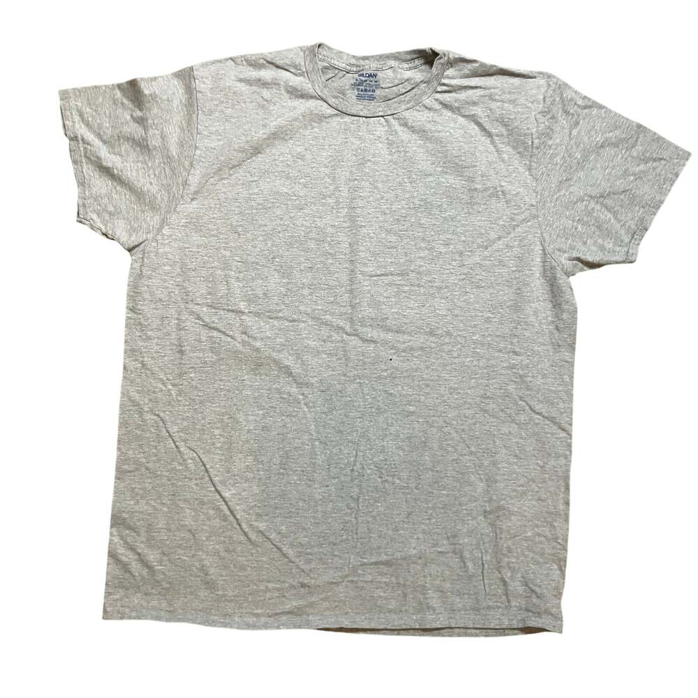 Gildan Heather Gray Crew Neck Tee Cotton Blend Basic Streetwear XL